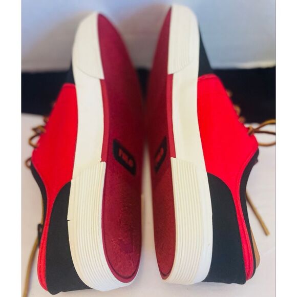 Polo Ralph Lauren Faxon Red and Black Casual Canvas Men's Shoes Size 10D - Picture 7 of 11